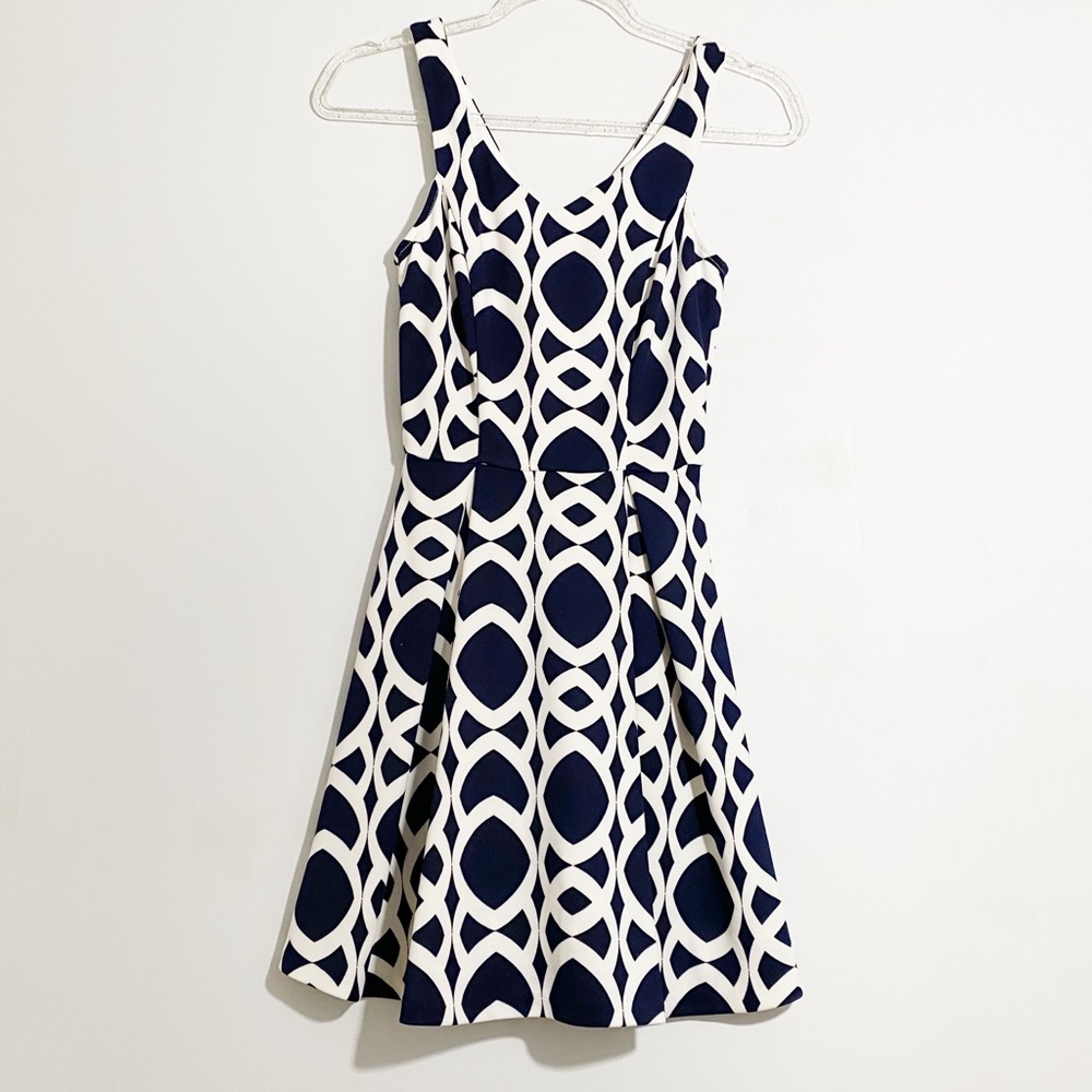AQUA Sleeveless Print Skater Dress